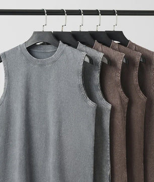 Herenshirt Mouwloos 230g Katoen - Retro Washed & Distressed Look