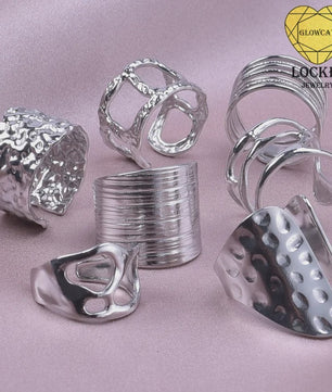 Unieke Dames Ringen van RVS - Vintage Stijl, Waterdicht & Textuur