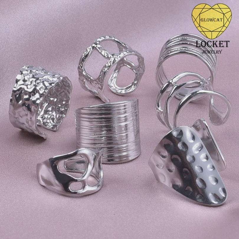 Unieke Dames Ringen van RVS - Vintage Stijl, Waterdicht & Textuur