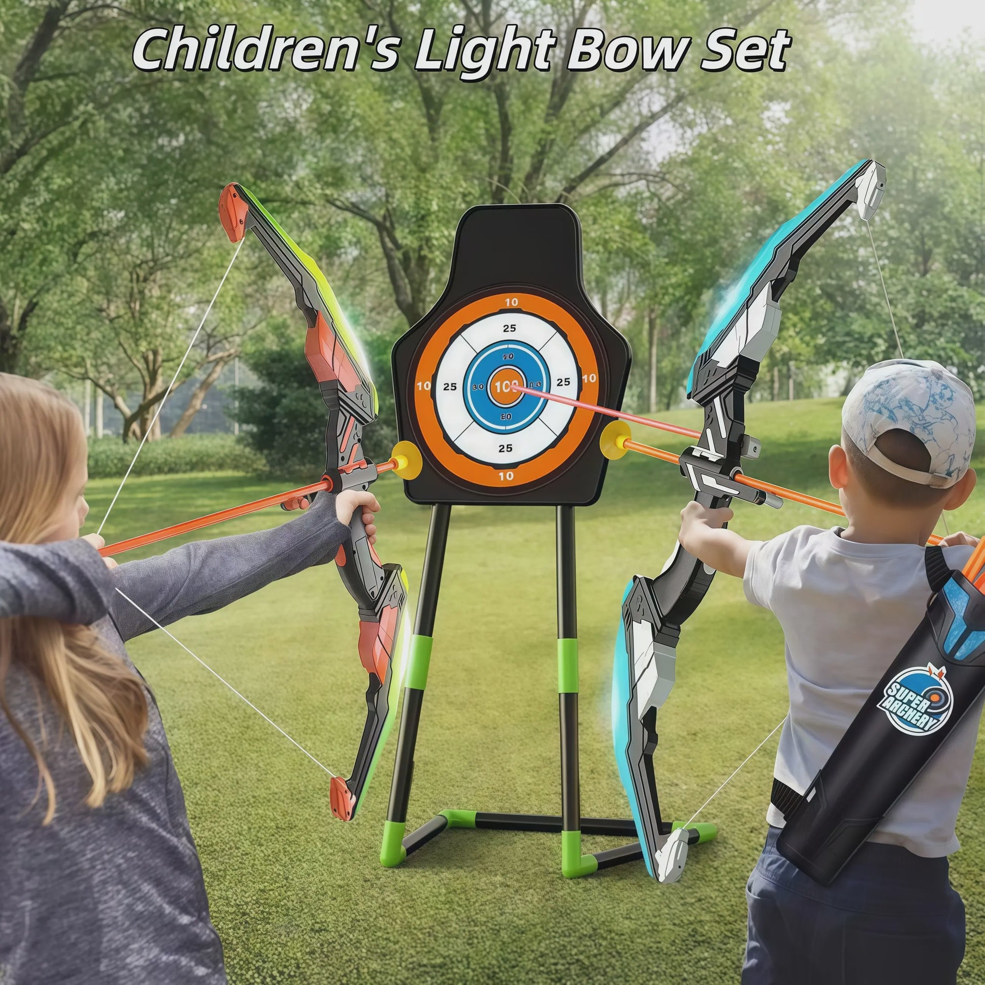 LED Boog en Pijl Set met Zuignap Pijlen en Dartbord - Leuk Cadeau voor Kinderen