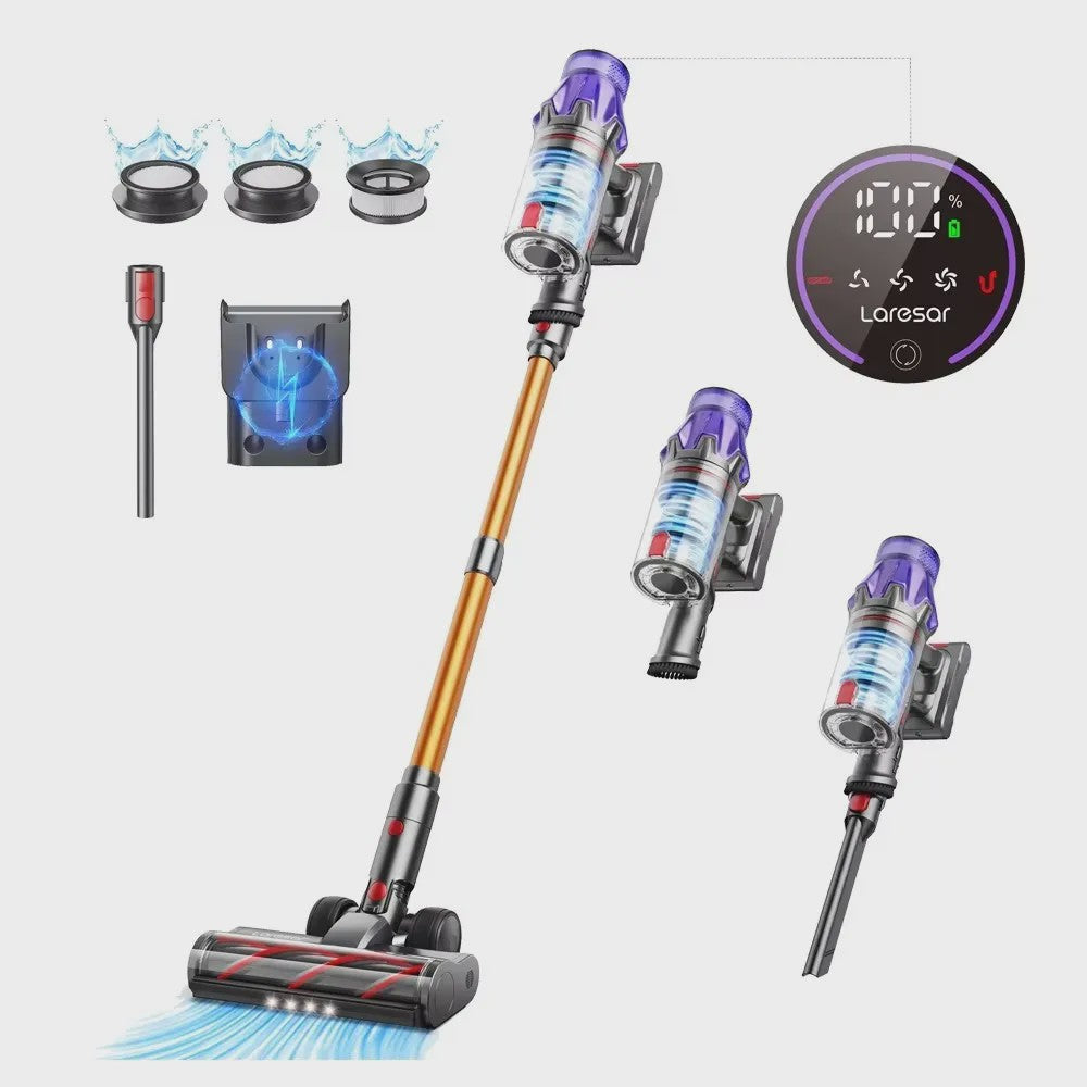 Laresar V7 Draadloze Steelstofzuiger - 500W Krachtige Zuigkracht & 50KPa