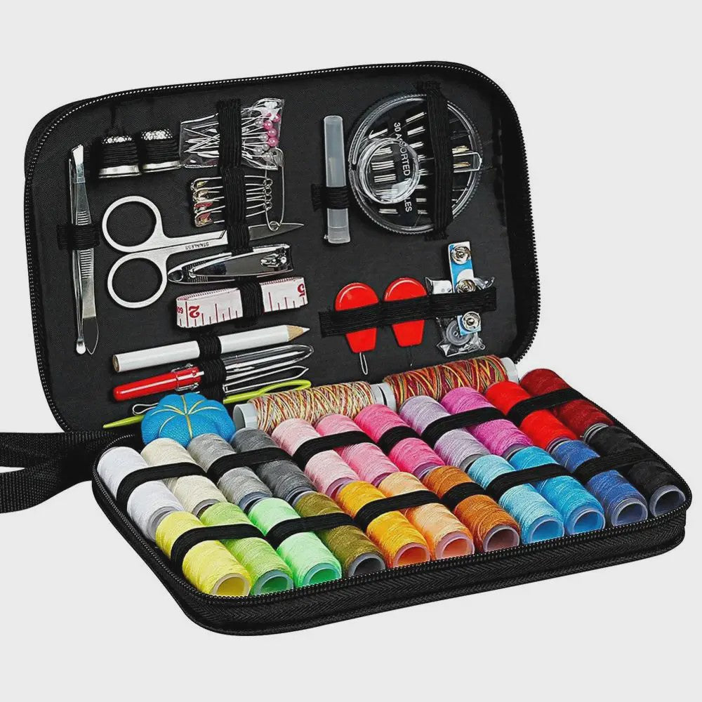 Complete Naaiset Koffer - Multifunctioneel DIY Naaiset met Kleurrijk Garen en Accessoires