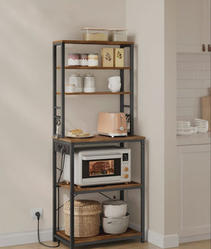 Keukenrek met 6 etages, ingebouwde stopcontacten en USB-poorten - 60x40x169 cm