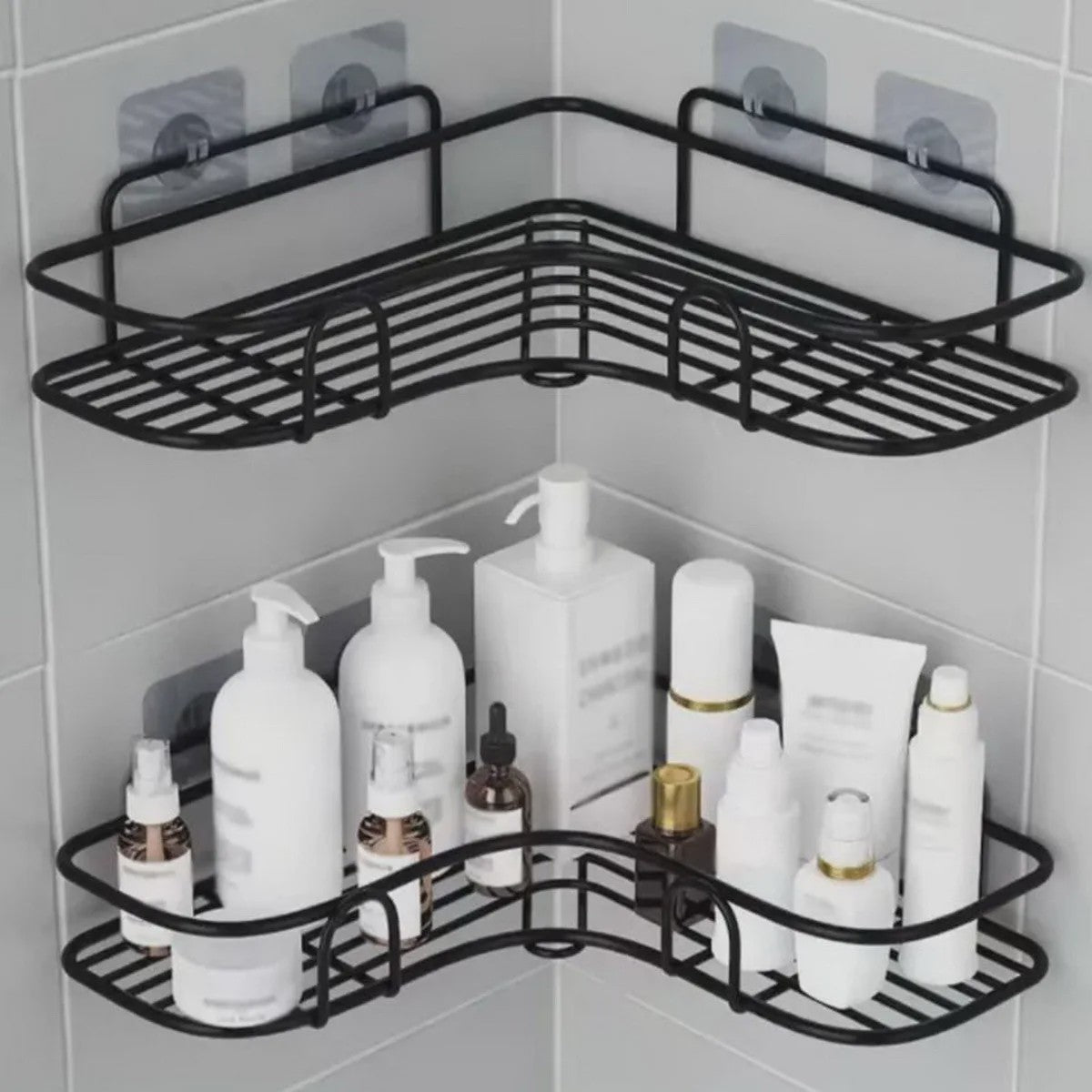 Hoek Douche Organizer - Geen Boren - Wandrek voor Badkamer & Keuken