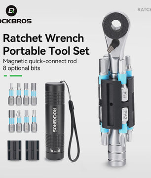 ROCKBROS Draagbare Fiets Ratel Gereedschapset - Lichtgewicht & Compact met 8 Bits