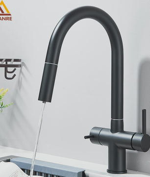 Keukenmengkraan met Uittrekbare Douchekop en Waterfilter - Messing