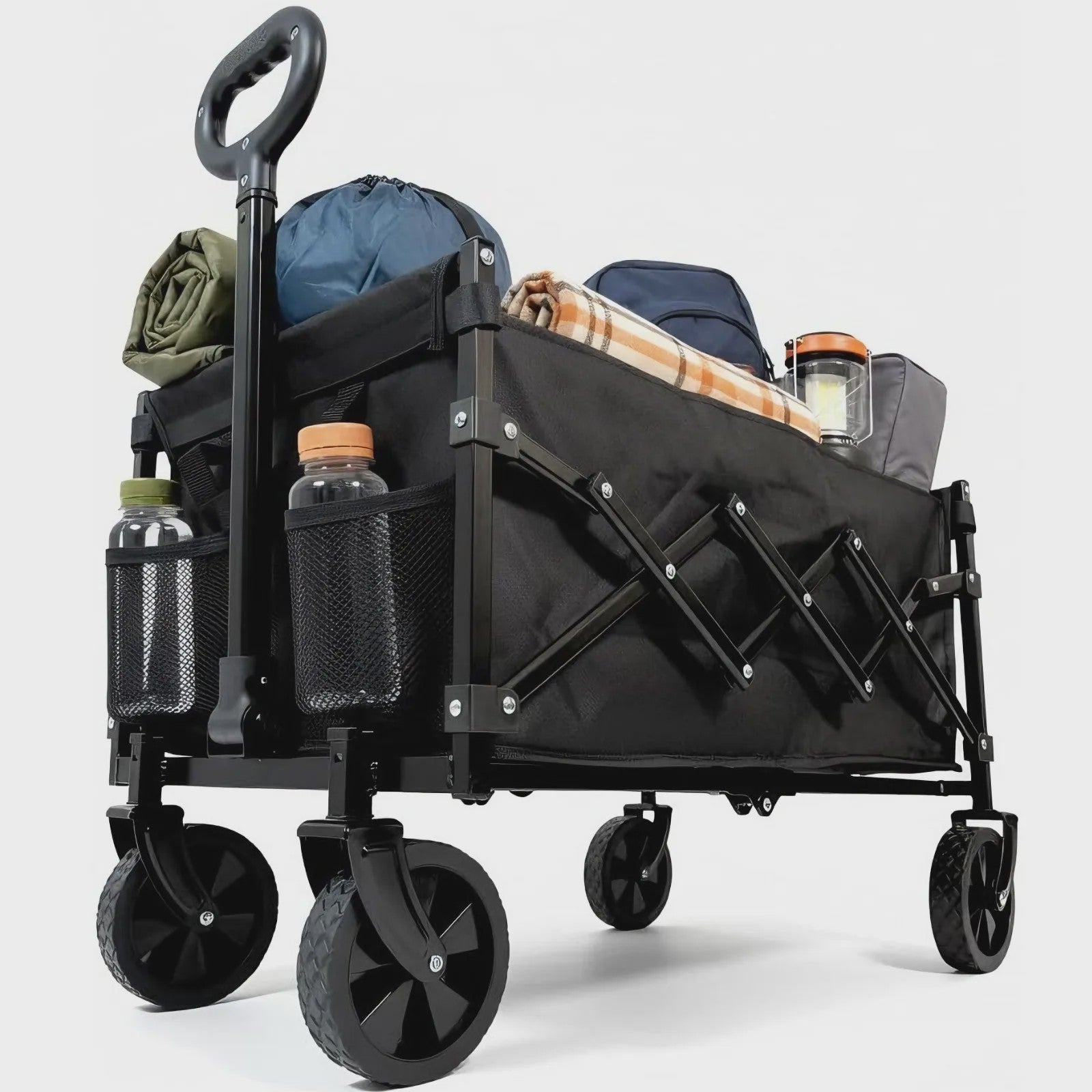 Opvouwbare Kampeerwagen met Wielen - 75KG Draagkracht - Ideaal voor Tuin, Strand & Festivals