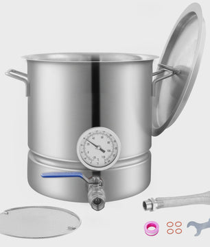 5 Gallon RVS Brouwketel met Thermometer, Kraan en Filter - Ideaal voor Bierbrouwen
