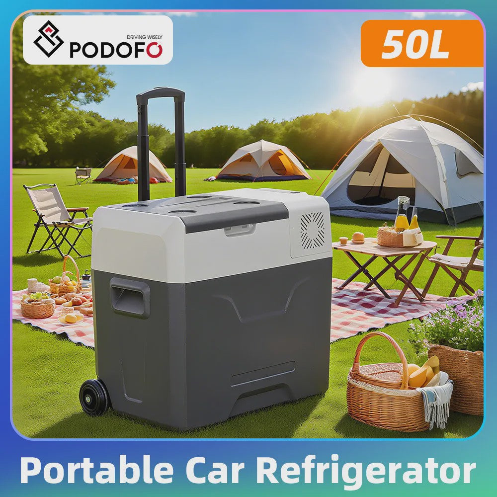 Podofo Draagbare Auto Koel-/Vriesbox 30L-50L - Compressor Koelkast voor Camping & Reizen