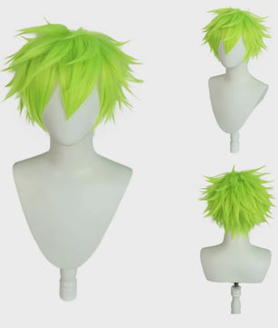 VALORANT Gekko Cosplay Pruik - Kort Krullend Synthetisch Haar in Cyaan Kleur