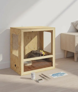 Bruin OSB Terrarium voor Reptielen en Amfibieën - 50x50x80 cm