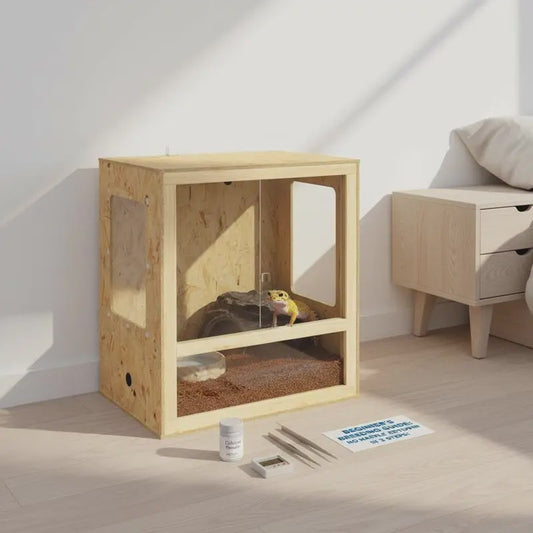 Bruin OSB Terrarium voor Reptielen en Amfibieën - 50x50x80 cm