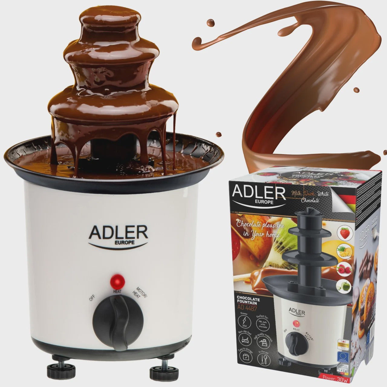 Chocoladefontein 30W met 200ml capaciteit en 10 dipsticks