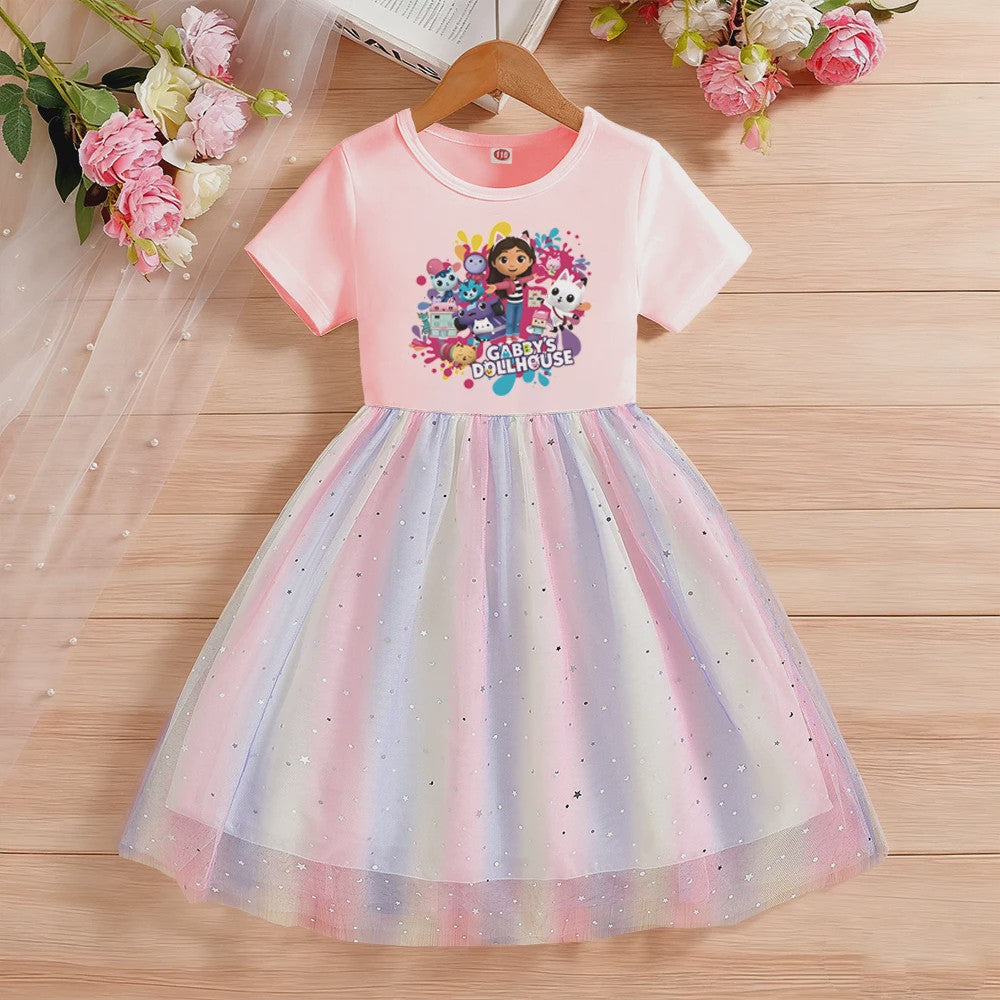 Zomerse Regenboog Prinsessenjurk voor Meisjes (2-8 jaar) - Feestelijk & Schattig