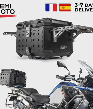 KEMIMOTO Universele Motor Topkoffer 55L Aluminium CNC - Snelontgrendeling & Helm Opbergbox