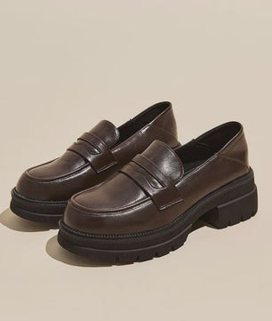 Dames Platform Loafers - Britse Stijl, Comfortabel & Modieus voor Dagelijks Gebruik