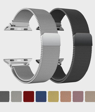 Milanese Band voor Apple Watch Ultra 2/3 49mm & Series 1-11 (38-45mm) - Roestvrij Staal, Magnetische Sluiting