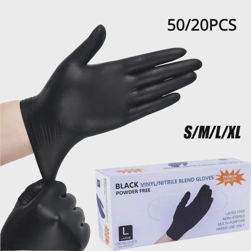 Zwarte Nitril Handschoenen (50/20 Stuks) - Latexvrij, Waterdicht & Duurzaam voor Keuken, Salon & Thuis