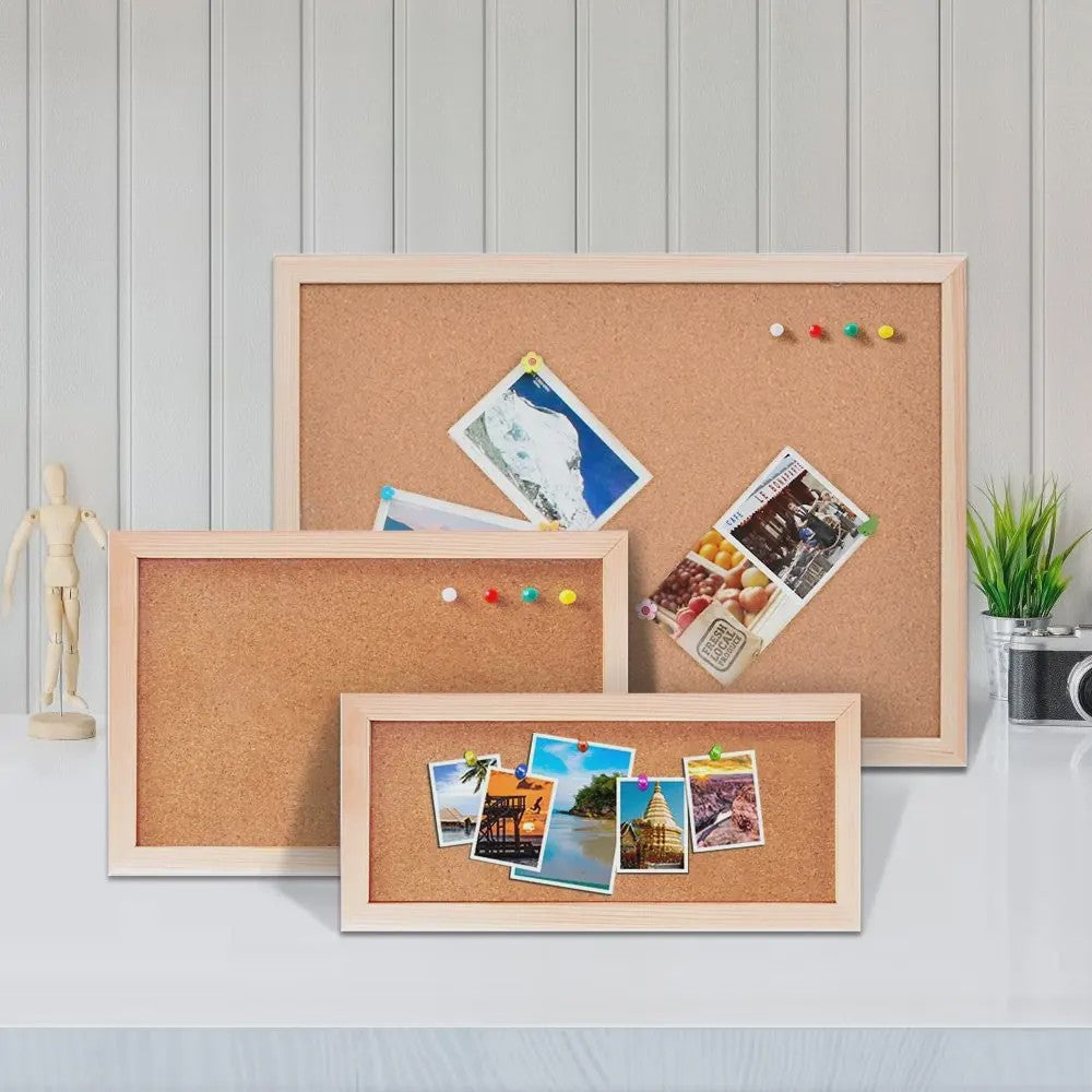 Houten Kurkbord met Houten Frame - Decoratieve Wanddecoratie & Fotowand