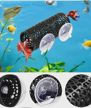 Betta Vis Schuilplaats Tunnel met Hangmat Bed - Aquarium Decoratie voor Kleine Vissen, Garnalen & Kreeftjes