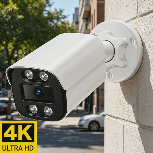 4K 8MP Outdoor IP Camera met AI Humanoid Detectie, Audio & Brede Hoek