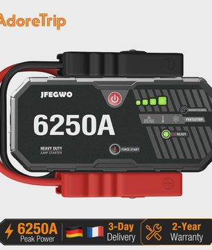 AdoreTrip 6250A Auto Startkabels & Powerbank - 12V Accu Booster voor Auto's en SUV's