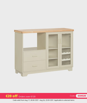 Buffetkast met Glazen Deuren en Lades - Stijlvolle Keuken-, Hal- of Sideboardkast