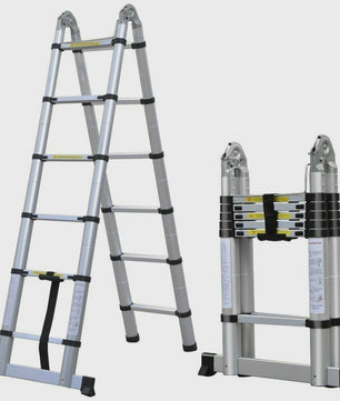 Uitschuifbare Telescoopladder 3.8m of 5m - A-Frame, Aluminium, 150kg Belastbaar, EN131 Gecertificeerd