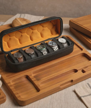 Luxe Horloge Reiskoffer - Harde Rol Organizer met Rode Voering voor 1, 2, 3, 5, 6 of 10 Horloges