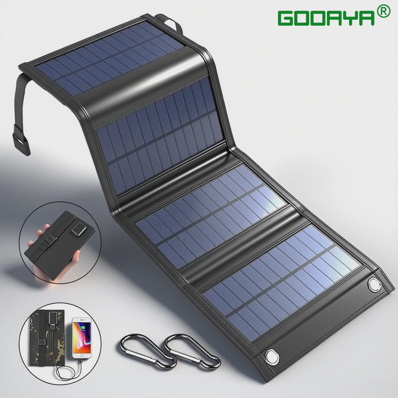 Opvouwbaar Zonnepaneel 100W - Draagbare Powerbank Oplader met USB