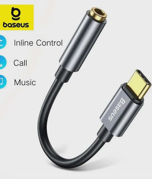 Baseus USB-C naar 3.5mm Audio Adapter Kabel - Hoge Kwaliteit Geluid voor Type-C Telefoons