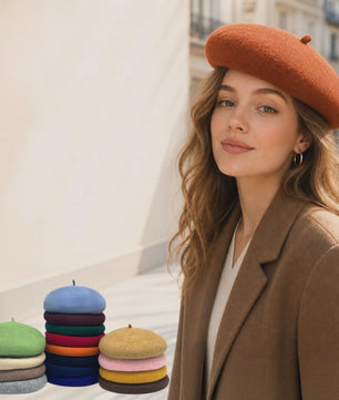 Dames Baret Hoed - Vintage Wol Baret Cap voor Herfst & Winter