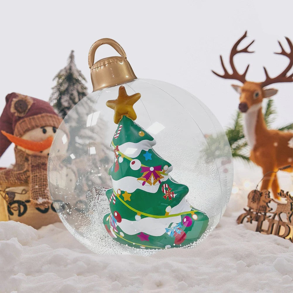 24 Inch Opblaasbare Kerstbal met LED Verlichting - XL Tuindecoratie