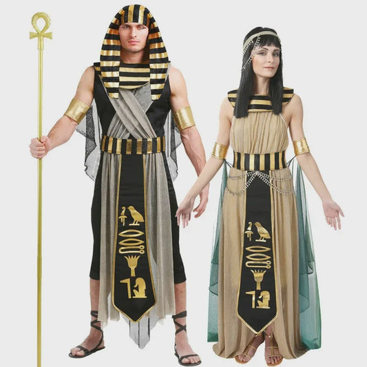 Egyptische Farao & Cleopatra Kostuum Set - Heren & Dames - Halloween & Carnaval