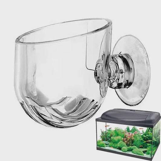 Aquarium Plantenbakje met Zuignap - Glas/Acryl Voederbakje & Plantenhouder