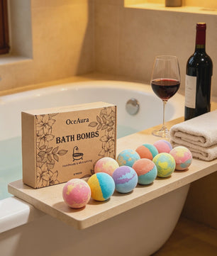 OceAura Luxe Badzout Set - 6x Ontspannende Bath Bombs met Lily, Rose & Rosemary - Huidverbeterend & Hydraterend