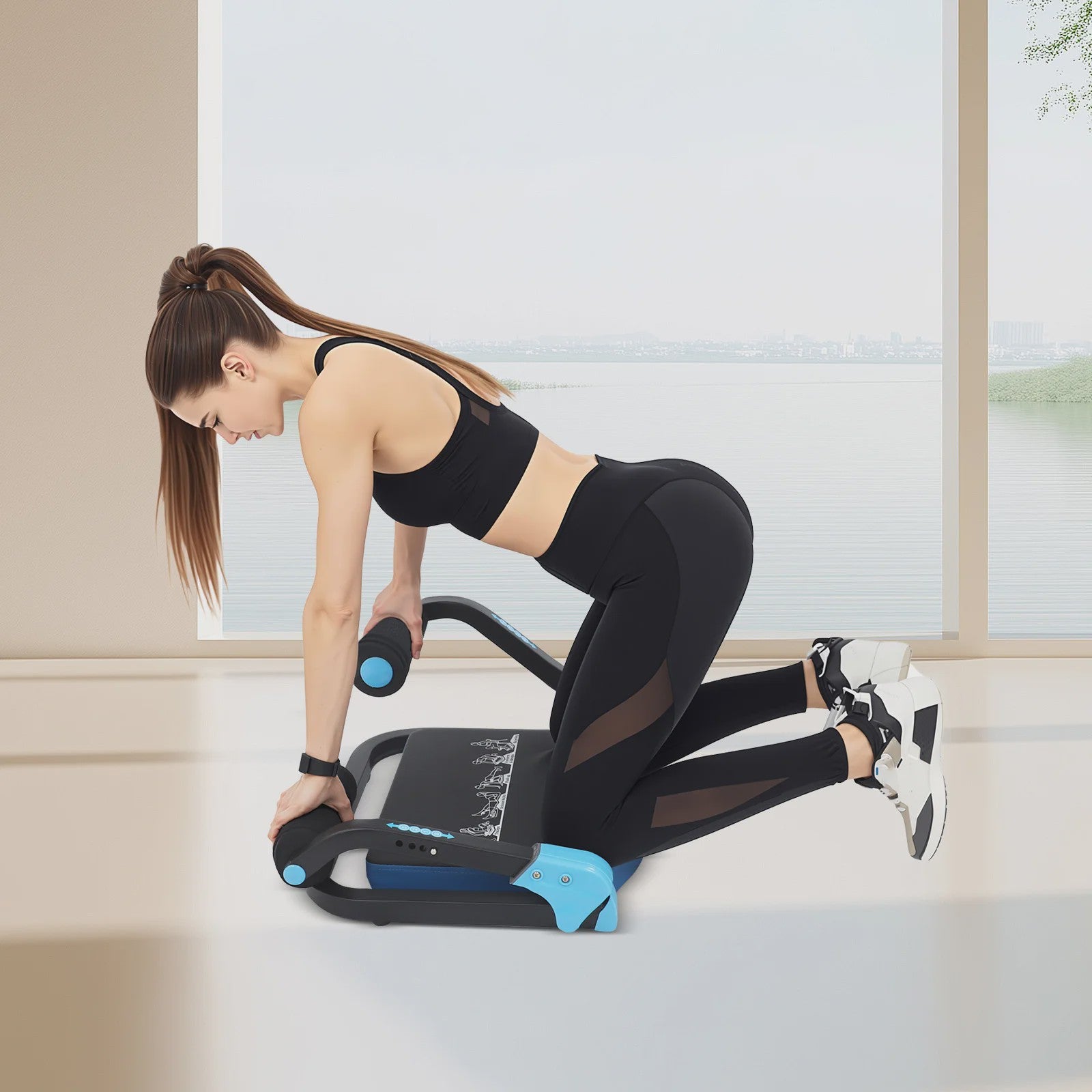 Opvouwbare Abdominal Machine - Multifunctioneel Fitnessapparaat voor Thuis & Kantoor (120kg)