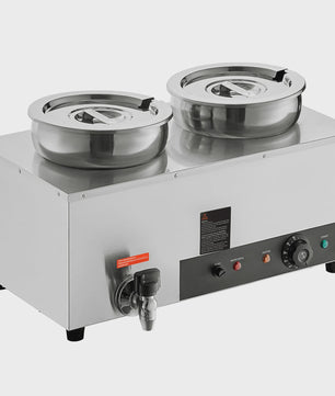 Professionele Dubbele Soepwarmer 1200W - 2x 7.4QT RVS - Buffet & Restaurant