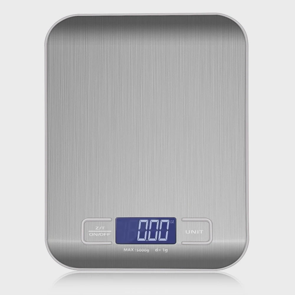 Precisie Keukenweegschaal RVS - 5kg/10kg, 1g Nauwkeurigheid, LCD Achtergrondverlichting