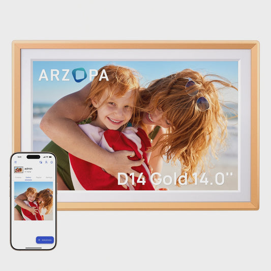ARZOPA 14 Inch Digitale Fotolijst met WiFi, Cloud Opslag & Touchscreen