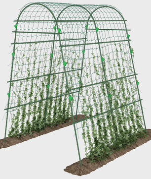 Outsunny Klimplantenboog 206 cm - Groen - Stevige Ondersteuning voor Komkommers en Klimmers