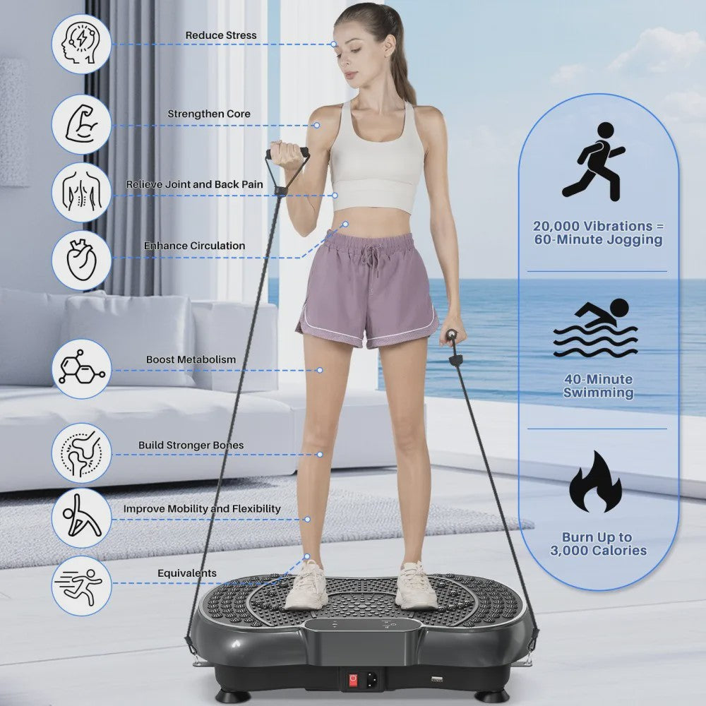 Krachtig Vibratieplatform met 99 Intensiteitsniveaus voor Full-Body Workout & Massage