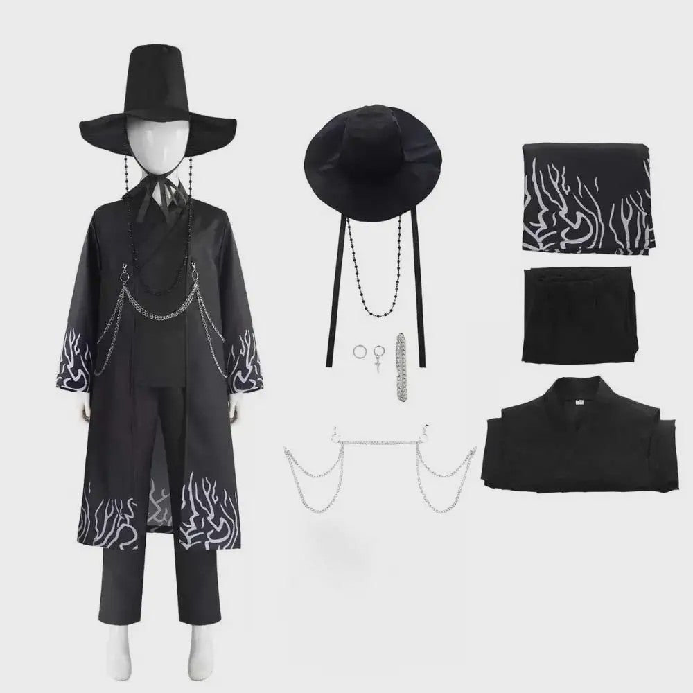 Jinu Cosplay Kostuum Set - Zwart Pak Outfit met Hoed, Riem en Accessoires voor Halloween & Carnaval