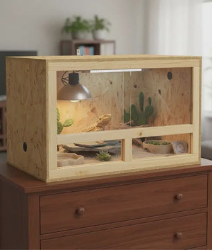 OSB Terrarium 80x50x50 cm voor Reptielen & Knaagdieren - Inclusief Thermometer