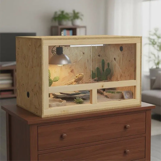 OSB Terrarium 80x50x50 cm voor Reptielen & Knaagdieren - Inclusief Thermometer