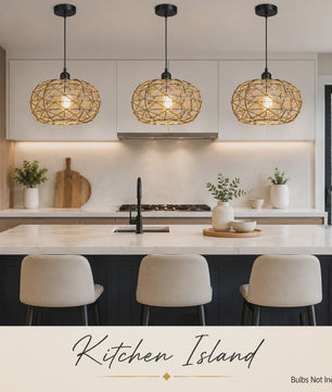 Rustieke Jute Touw Hanglamp - Boho Stijl Verlichting voor Keuken, Eetkamer & Slaapkamer