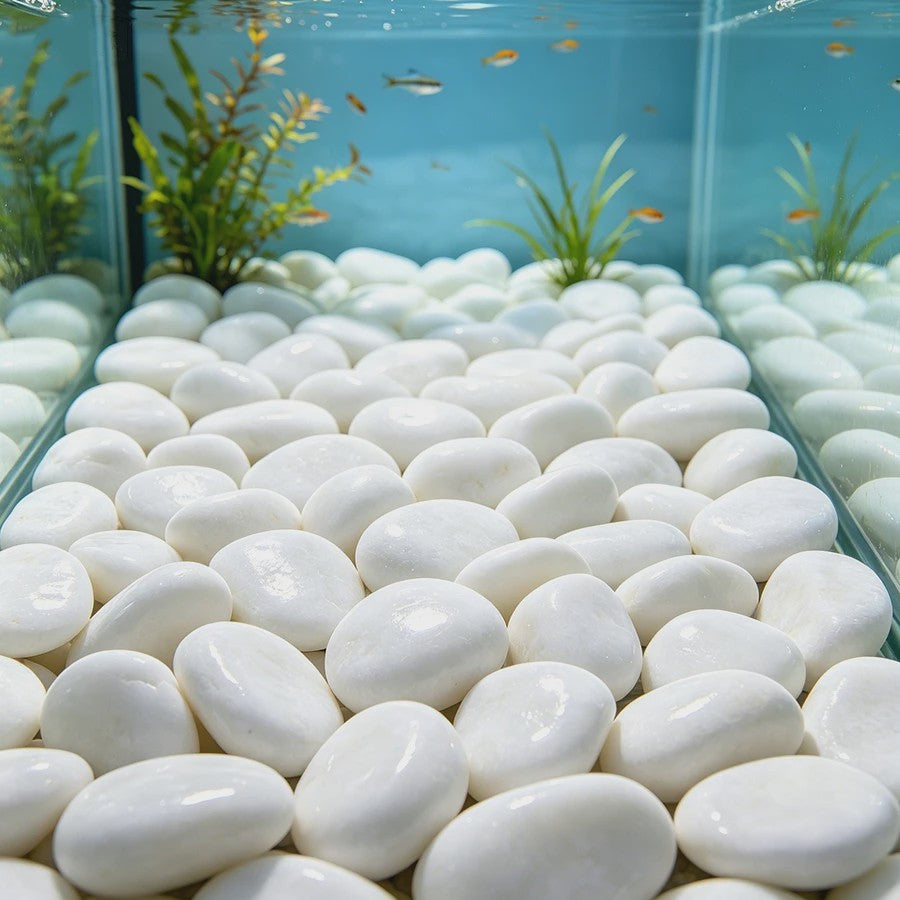 Witte Rivierstenen 2-3cm (250/600g) - Gladde Decoratieve Kiezels voor Aquarium, Terrarium & Planten
