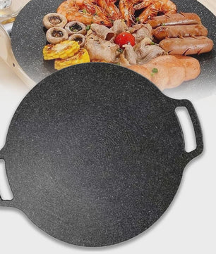 KOSUN Grillpan Rond Non-stick Maifan Steen - Indoor/Outdoor BBQ, Gas & Inductie