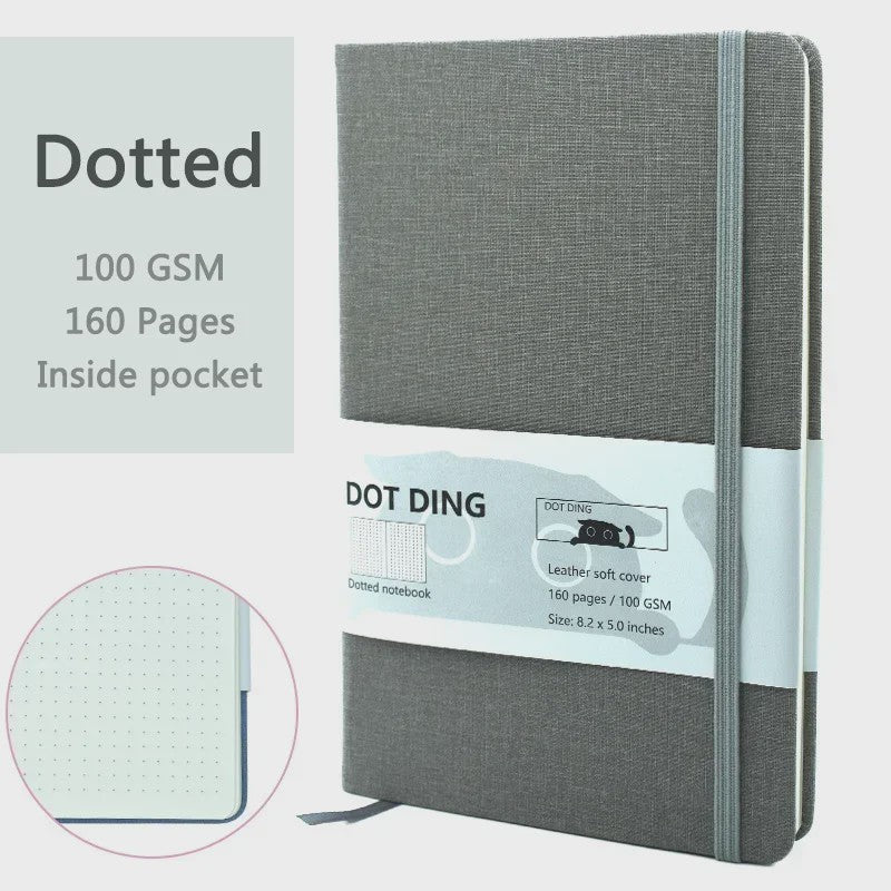 A5 Dotted Notebook met Hardcover en 100 GSM Papier - Ideaal voor Studenten, Kantoor en School