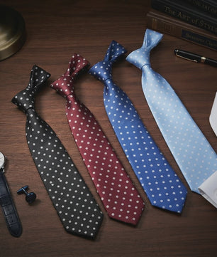 Skinny Polka Dot Stropdas voor Heren - 8cm Slim Polyester Jacquard